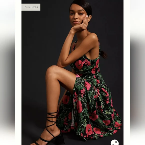 NWT Anthropologie Maeve floral cinched dress XS - Picture 4 of 8